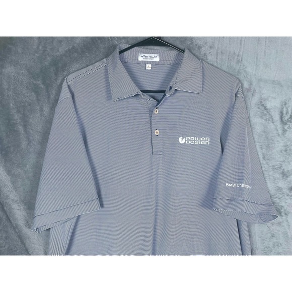 Peter Millar Other - Peter Millar Polo Shirt BMW Championship Power Design Blue White Size Large
